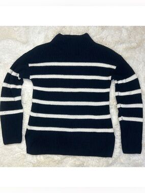 Banana Republic Women’s Navy White Striped Mock Neck Pullover Sweater Size XS